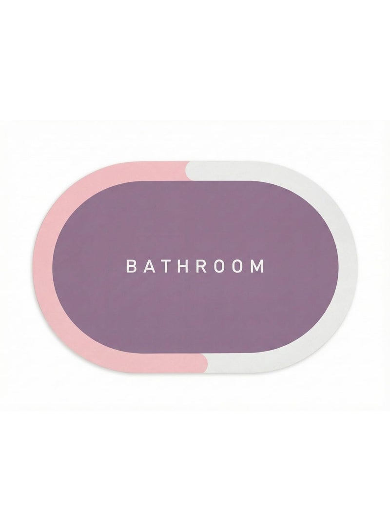 Kimaya Quick Dry Water Absorbing Bathroom Mat, Anti Slip Bathroom Mat with Non-Slip Rubber Backing, Bathroom Mats Anti Slip for Home, Washroom & Office – Oval,Pink (Pack of 1) - Image 2